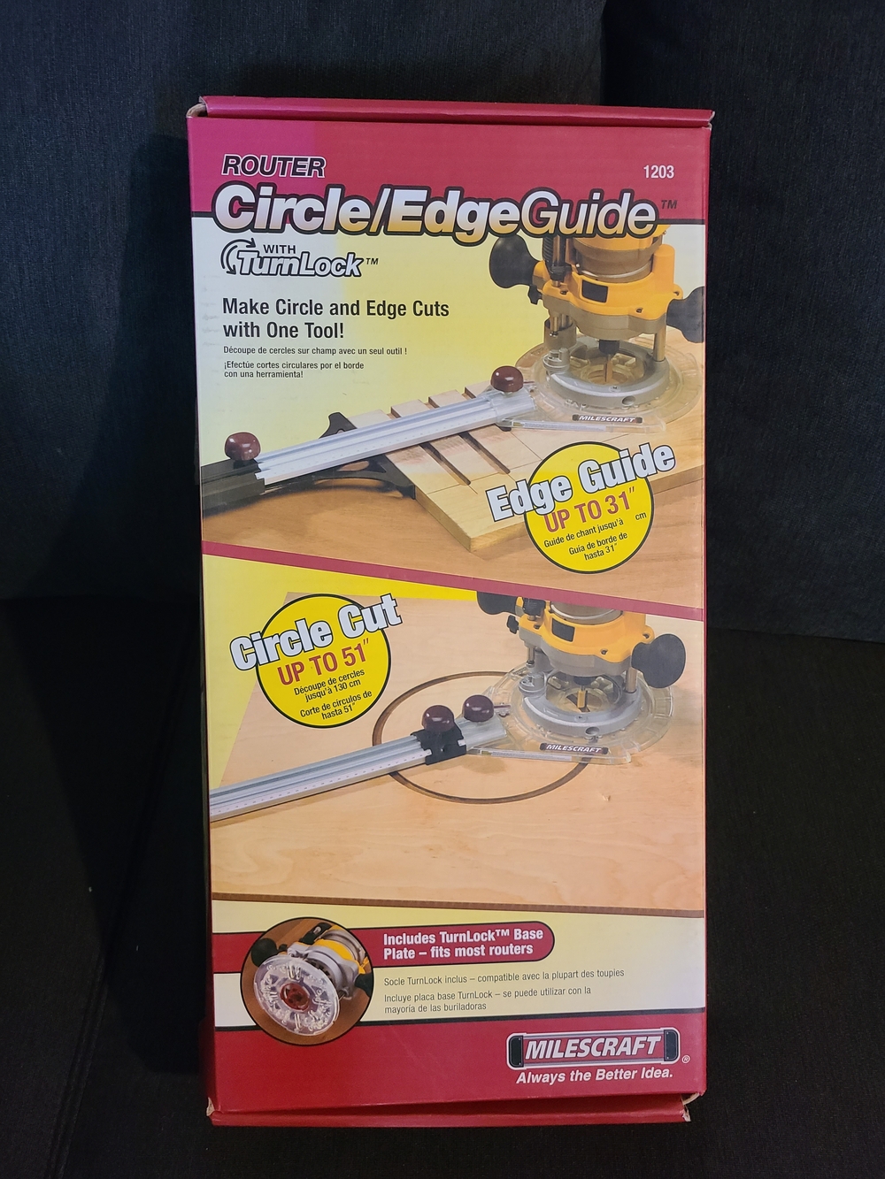 Milescraft 1203 Router Circle Edge Guide Kit Complete Open Box Never Used 51"